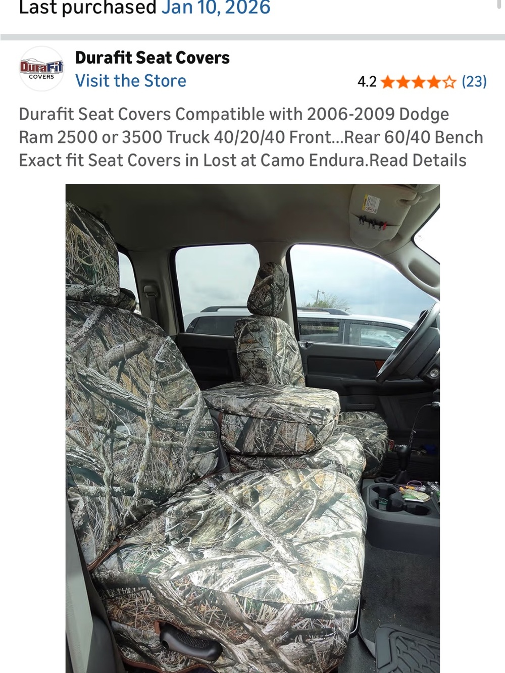 2006 Dodge ram Seat Covers - Realtree-Style Green Camouflage